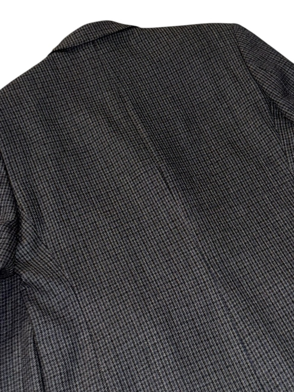 NWT LAUREN RALPH LAUREN navy Houndstooth 2 button lambs wool Blazer coat sz 42s - Picture 7 of 11